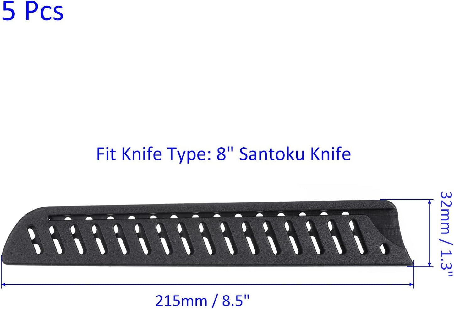 2 Pack PP Knife Sheaths - Kitchen Knife Protectors Edge Guard Blade Protective Cover for 5" Santoku Knife, Apply to Kitchen Camping Traveling (Black)