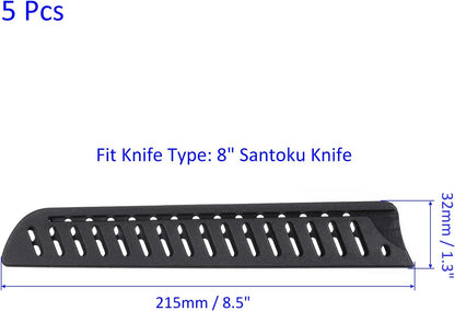 2 Pack PP Knife Sheaths - Kitchen Knife Protectors Edge Guard Blade Protective Cover for 5" Santoku Knife, Apply to Kitchen Camping Traveling (Black)