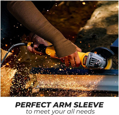 Protective Arm Sleeves for men or women with Thumbhole, Cut/Scratch/Heat Resistant Arm sleeves with UV Protectors Safety for Garden Kitchen Work – Black-18Inches Made with Kevlar by DuPont
