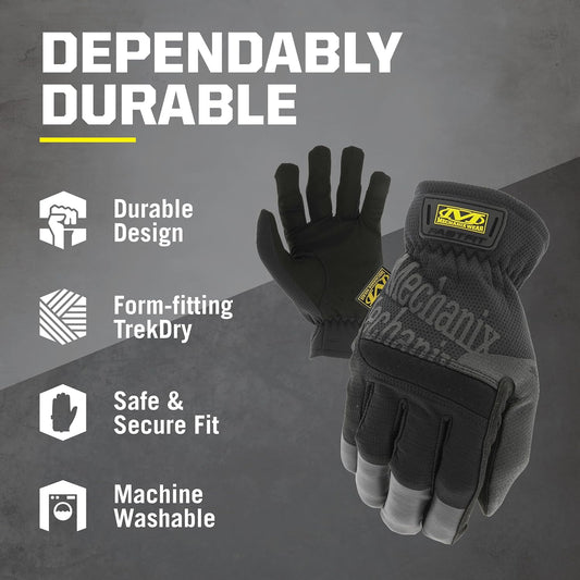FastFit Work Glove with Elastic Cuff for Secure Fit, Performance Gloves for Multi-purpose Use