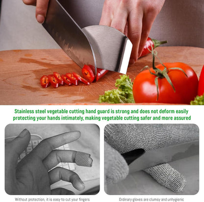 5er Pack Chef Finger Guards for Cutting,304 Stainless Steel Finger Protectors for Cutting, Slicing and Chopping Vegetables, Fruits and Meat, Avoid Hurting Kitchen Tools (double fingers)