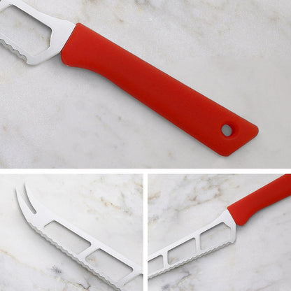 Petite Messer 6” Cheese & Tomato Knife, Red - German 1.4116 Stainless Steel & Ergonomic Handle - Lightweight, Rust Resistant & Easy to Maintain