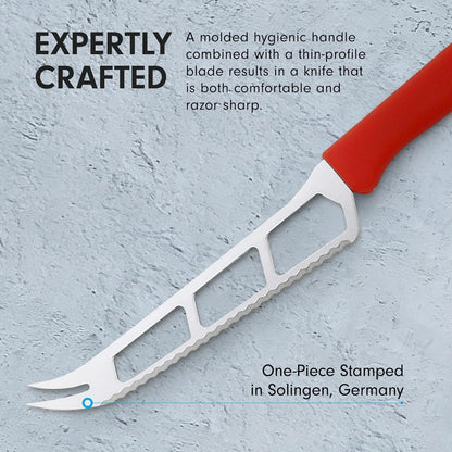 Petite Messer 6” Cheese & Tomato Knife, Red - German 1.4116 Stainless Steel & Ergonomic Handle - Lightweight, Rust Resistant & Easy to Maintain