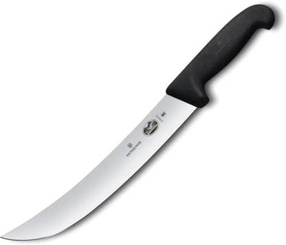 Fibrox 12-Inch Curved Cimeter Butcher Knife, Black | ultra sharp butcher knife dishwasher safe