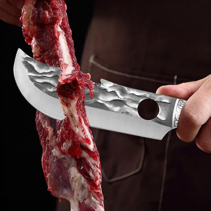 Butcher Knife Set, 2PCS Hand Forged Cleaver Chef Knife BBQ& Camping Gift