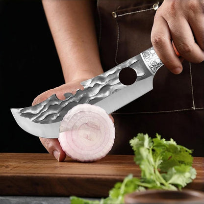 Butcher Knife Set, 2PCS Hand Forged Cleaver Chef Knife BBQ& Camping Gift