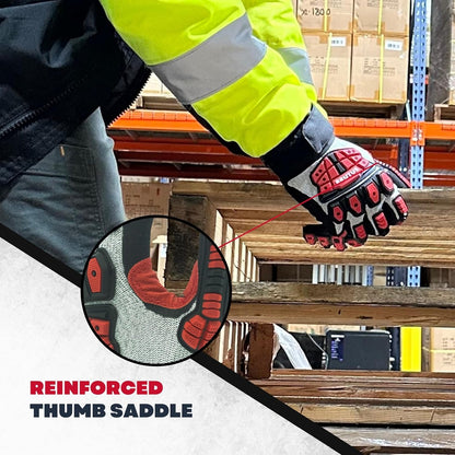 Cestus Brutus HD, Level A7 Cut Resistant Work Gloves, Impact Gloves, Nitrile Coated, Touchscreen, Puncture Resistant