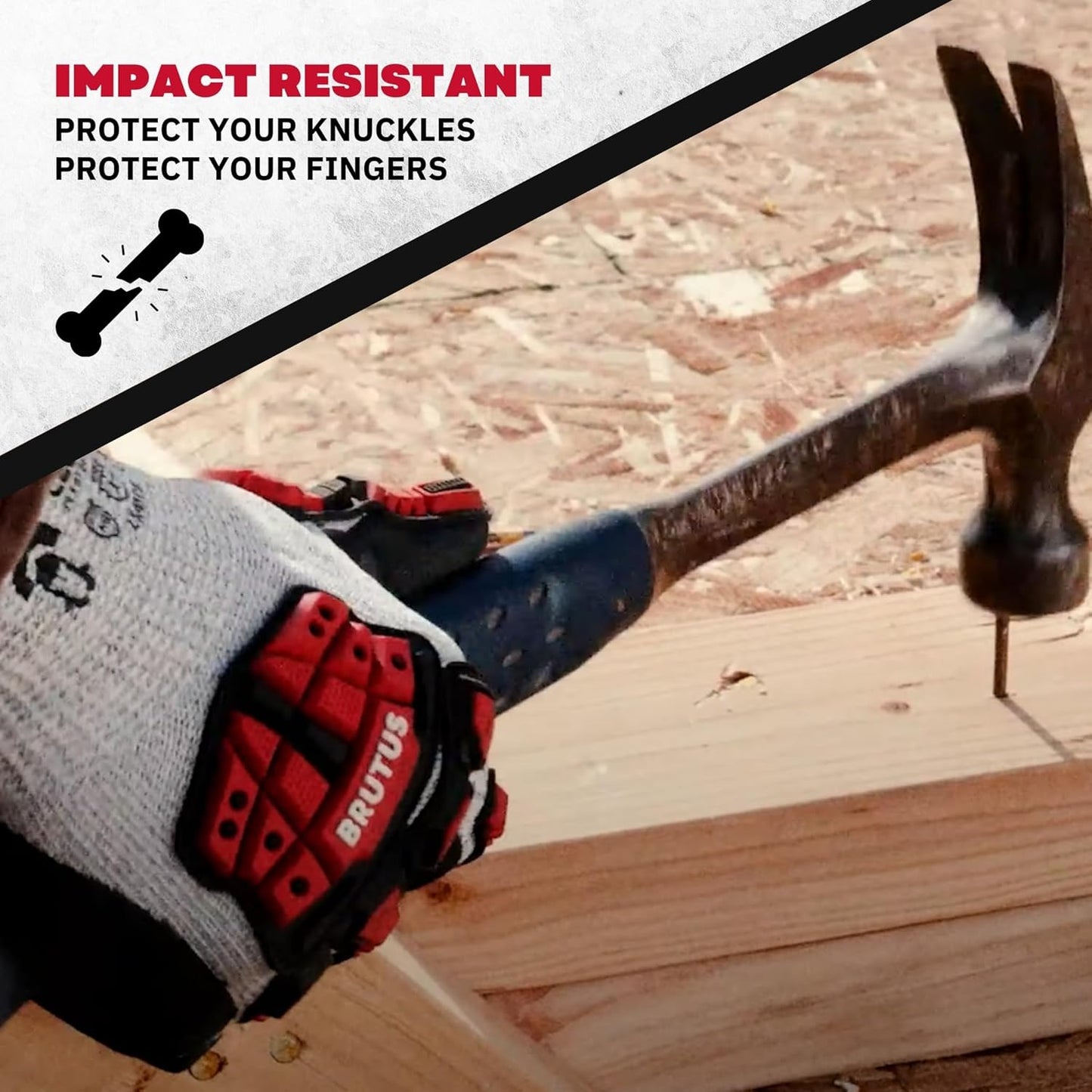 Cestus Brutus HD, Level A7 Cut Resistant Work Gloves, Impact Gloves, Nitrile Coated, Touchscreen, Puncture Resistant