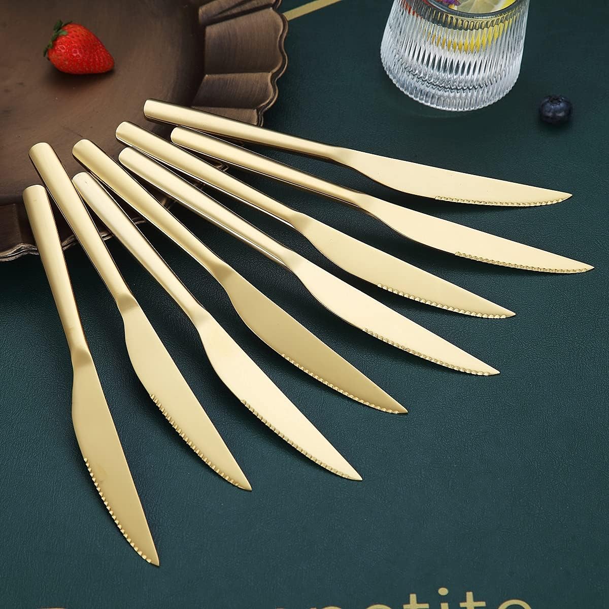 Steak Knives, 8 Piece Premium Stainless Steel Steak Knife Set, Meat Knife Sets, German Steak Knives Serrated, Tomato Knife, For Home, Kitchen or Restaurant, Dishwasher Safe (Silver-9.2 Inch)