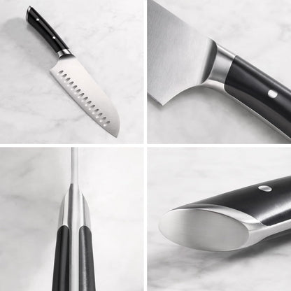 Cangshan HELENA Series German Steel Forged 7" Santoku Knife (Black)