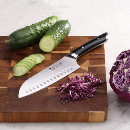 Cangshan HELENA Series German Steel Forged 7" Santoku Knife (Black)