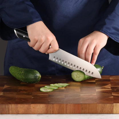 Cangshan HELENA Series German Steel Forged 7" Santoku Knife (Black)