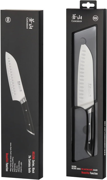 Cangshan HELENA Series German Steel Forged 7" Santoku Knife (Black)