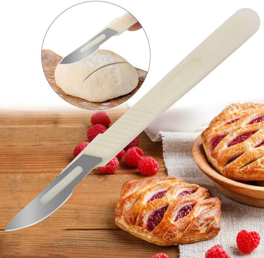 Sourdough Bread Knife Set, Bread Carving Knife,3 Replacement Blades, Detachable Stainless Steel Sawtooth Blade for Homemade Bread Baking