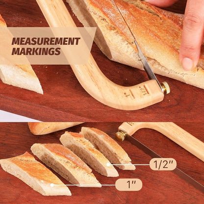 Sourdough Bread Knife Set, Bread Carving Knife,3 Replacement Blades, Detachable Stainless Steel Sawtooth Blade for Homemade Bread Baking