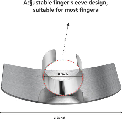 Stainless Steel Finger Guards For Cutting Food Avoid Hurting, Premium 304 Stainless Steel Finger Protector,Slicing Tool Finger Protectors when Cutting, Slicing, Dicing, Chopping, Fruits and Meat (4)