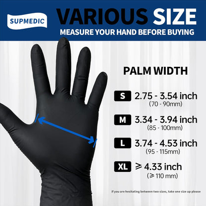 Soft Max Disposable Nitrile Exam Gloves, Powder-Free Black 100 Ct | Soft Max™ Disposable Nitrile Exam Gloves Latex-Free Powder-Free Medical Food Safe Cooking Cleaning, 100 Ct Black