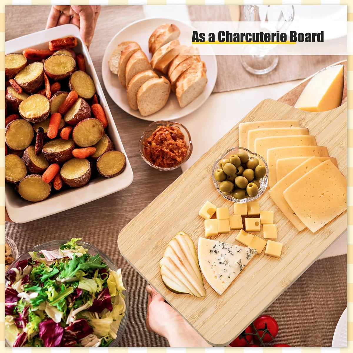 12 Pack Thicken Bamboo Cutting Board Bulk, 11x5 Inch Acacia Wood Chopping Crafts Customized Laser Engraving Serving Charcuterie Boards Mother's Day Housewarming Gift,0.60" Thick (Bamboo Wood)