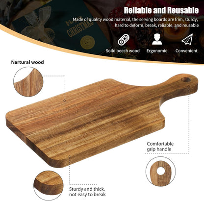 12 Pack Thicken Bamboo Cutting Board Bulk, 11x5 Inch Acacia Wood Chopping Crafts Customized Laser Engraving Serving Charcuterie Boards Mother's Day Housewarming Gift,0.60" Thick (Bamboo Wood)