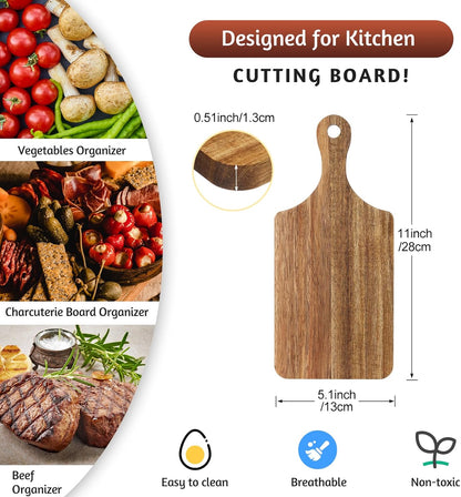 12 Pack Thicken Bamboo Cutting Board Bulk, 11x5 Inch Acacia Wood Chopping Crafts Customized Laser Engraving Serving Charcuterie Boards Mother's Day Housewarming Gift,0.60" Thick (Bamboo Wood)