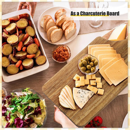 12 Pack Thicken Bamboo Cutting Board Bulk, 11x5 Inch Acacia Wood Chopping Crafts Customized Laser Engraving Serving Charcuterie Boards Mother's Day Housewarming Gift,0.60" Thick (Bamboo Wood)