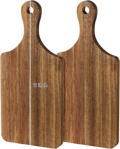 12 Pack Thicken Bamboo Cutting Board Bulk, 11x5 Inch Acacia Wood Chopping Crafts Customized Laser Engraving Serving Charcuterie Boards Mother's Day Housewarming Gift,0.60" Thick (Bamboo Wood)