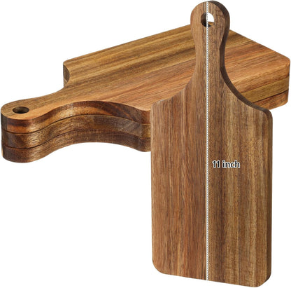 12 Pack Thicken Bamboo Cutting Board Bulk, 11x5 Inch Acacia Wood Chopping Crafts Customized Laser Engraving Serving Charcuterie Boards Mother's Day Housewarming Gift,0.60" Thick (Bamboo Wood)