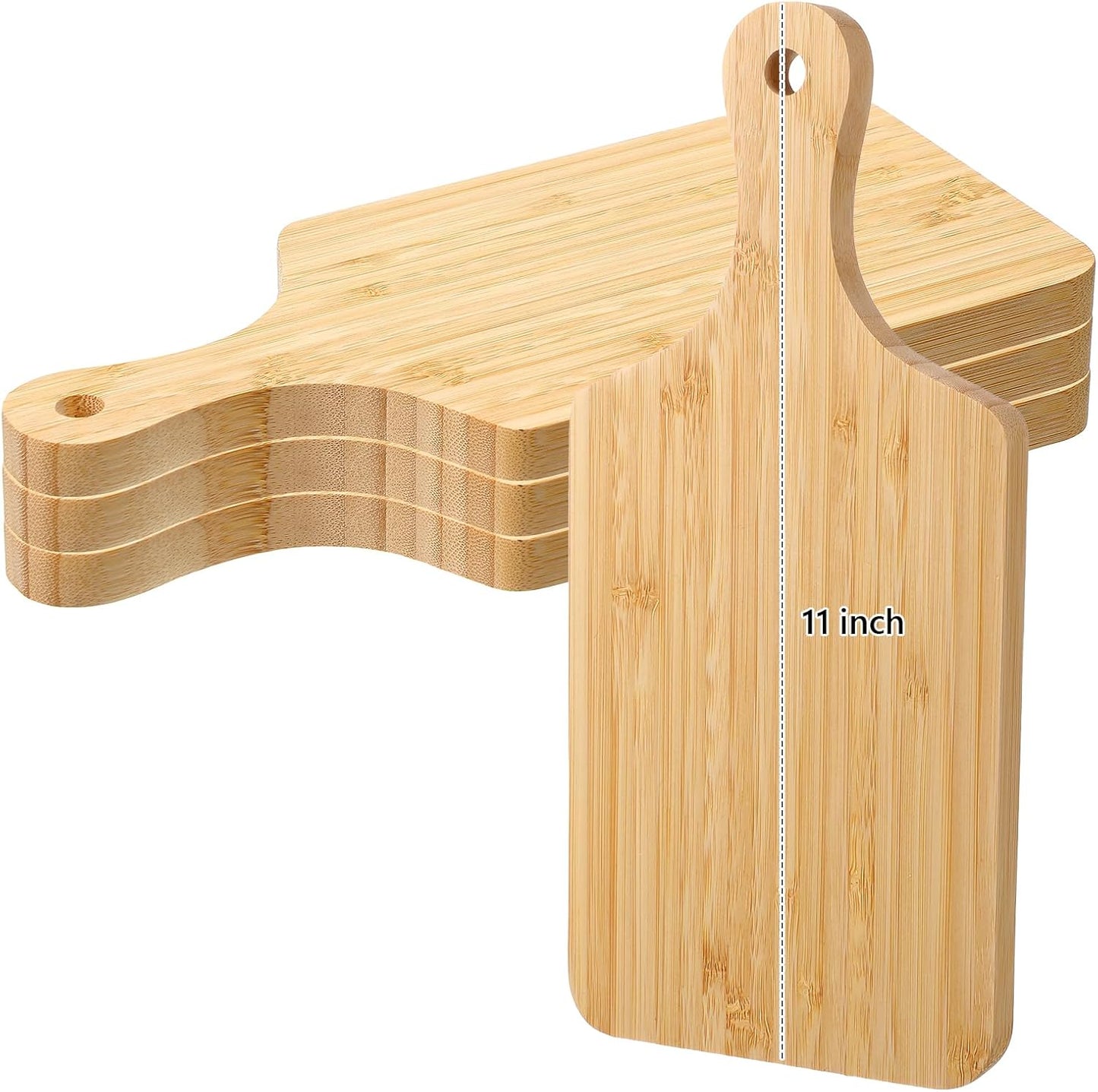 12 Pack Thicken Bamboo Cutting Board Bulk, 11x5 Inch Acacia Wood Chopping Crafts Customized Laser Engraving Serving Charcuterie Boards Mother's Day Housewarming Gift,0.60" Thick (Bamboo Wood)