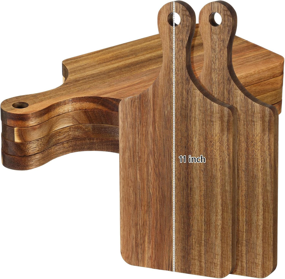 12 Pack Thicken Bamboo Cutting Board Bulk, 11x5 Inch Acacia Wood Chopping Crafts Customized Laser Engraving Serving Charcuterie Boards Mother's Day Housewarming Gift,0.60" Thick (Bamboo Wood)