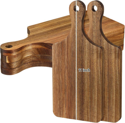 12 Pack Thicken Bamboo Cutting Board Bulk, 11x5 Inch Acacia Wood Chopping Crafts Customized Laser Engraving Serving Charcuterie Boards Mother's Day Housewarming Gift,0.60" Thick (Bamboo Wood)