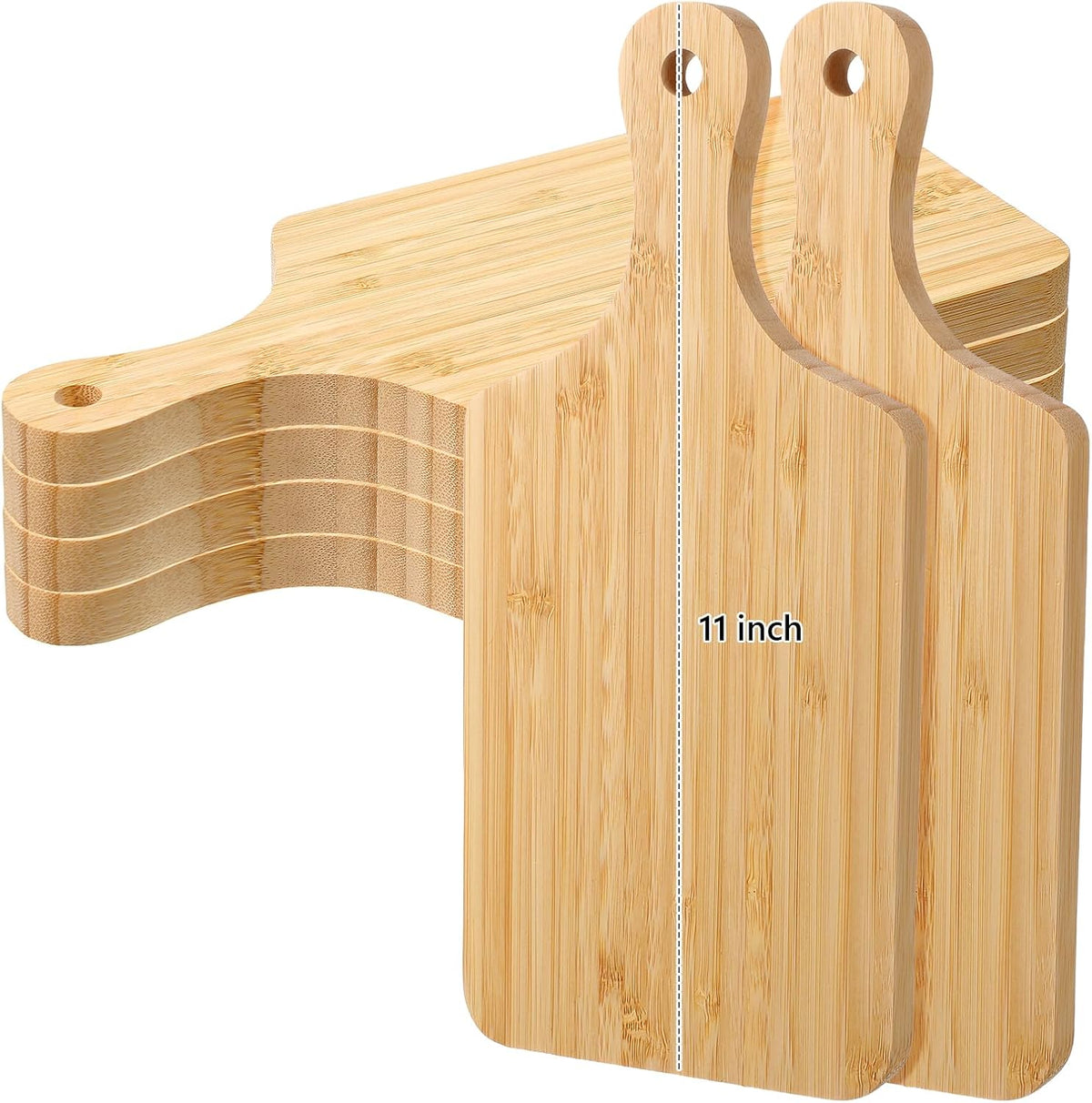 12 Pack Thicken Bamboo Cutting Board Bulk, 11x5 Inch Acacia Wood Chopping Crafts Customized Laser Engraving Serving Charcuterie Boards Mother's Day Housewarming Gift,0.60" Thick (Bamboo Wood)