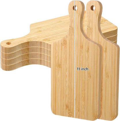 12 Pack Thicken Bamboo Cutting Board Bulk, 11x5 Inch Acacia Wood Chopping Crafts Customized Laser Engraving Serving Charcuterie Boards Mother's Day Housewarming Gift,0.60" Thick (Bamboo Wood)