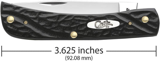 Case WR XX Pocket Knife Rough Black Synthetic Sod Buster Jr Item #18229 - (6137 SS) - Length Closed: 3 5/8 Inches