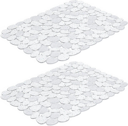Pebble Sink Mat for Stainless Steel/Ceramic Sinks, PVC Eco-Friendly Sink Protectors Mats for Bottom of Kitchen Sink, Dish Drying Mat for Dishes and Glassware, 15.7 x 11.8 inch, Blue