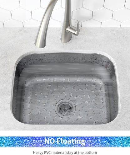 Pebble Sink Mat for Stainless Steel/Ceramic Sinks, PVC Eco-Friendly Sink Protectors Mats for Bottom of Kitchen Sink, Dish Drying Mat for Dishes and Glassware, 15.7 x 11.8 inch, Blue
