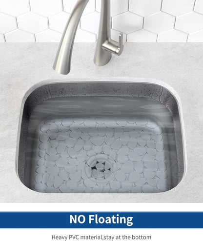 Pebble Sink Mat for Stainless Steel/Ceramic Sinks, PVC Eco-Friendly Sink Protectors Mats for Bottom of Kitchen Sink, Dish Drying Mat for Dishes and Glassware, 15.7 x 11.8 inch, Blue