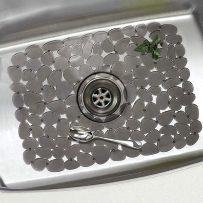 Pebble Sink Mat for Stainless Steel/Ceramic Sinks, PVC Eco-Friendly Sink Protectors Mats for Bottom of Kitchen Sink, Dish Drying Mat for Dishes and Glassware, 15.7 x 11.8 inch, Blue