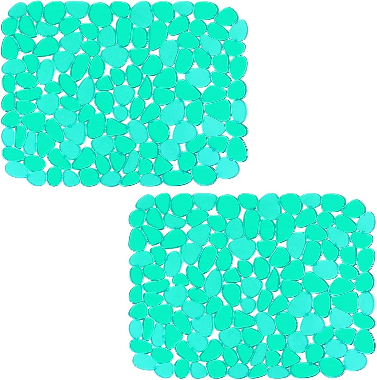 Pebble Sink Mat for Stainless Steel/Ceramic Sinks, PVC Eco-Friendly Sink Protectors Mats for Bottom of Kitchen Sink, Dish Drying Mat for Dishes and Glassware, 15.7 x 11.8 inch, Blue