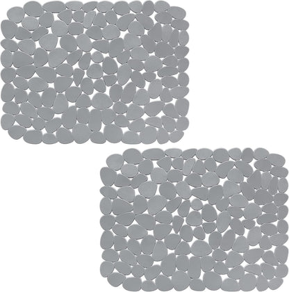 Pebble Sink Mat for Stainless Steel/Ceramic Sinks, PVC Eco-Friendly Sink Protectors Mats for Bottom of Kitchen Sink, Dish Drying Mat for Dishes and Glassware, 15.7 x 11.8 inch, Blue