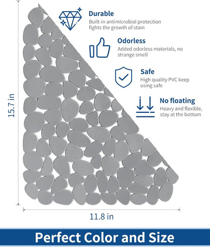 Pebble Sink Mat for Stainless Steel/Ceramic Sinks, PVC Eco-Friendly Sink Protectors Mats for Bottom of Kitchen Sink, Dish Drying Mat for Dishes and Glassware, 15.7 x 11.8 inch, Blue