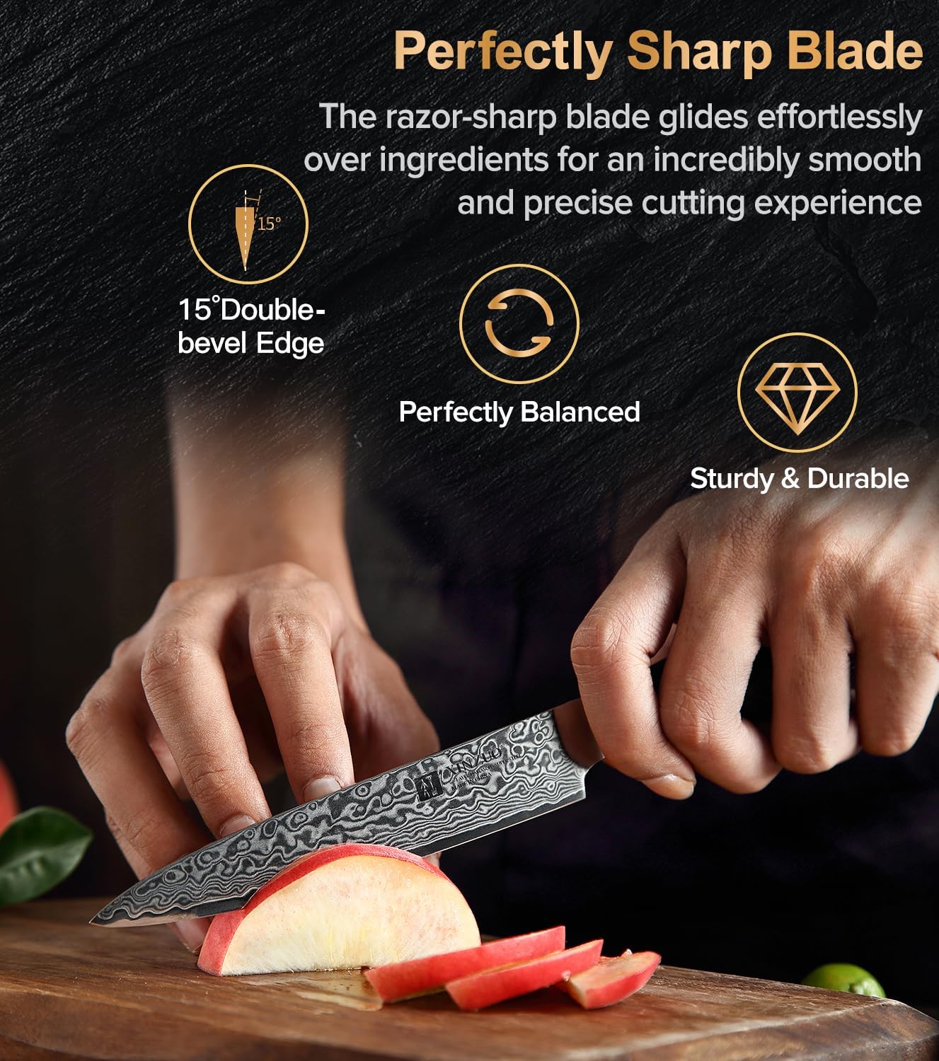 Paring kitchen Knife, 5 Inch Super Sharp Damascus Steel Petty Knife, Fruit Knife, Pakkawood Handle, Gift Box