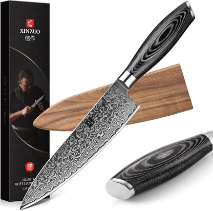 Paring kitchen Knife, 5 Inch Super Sharp Damascus Steel Petty Knife, Fruit Knife, Pakkawood Handle, Gift Box