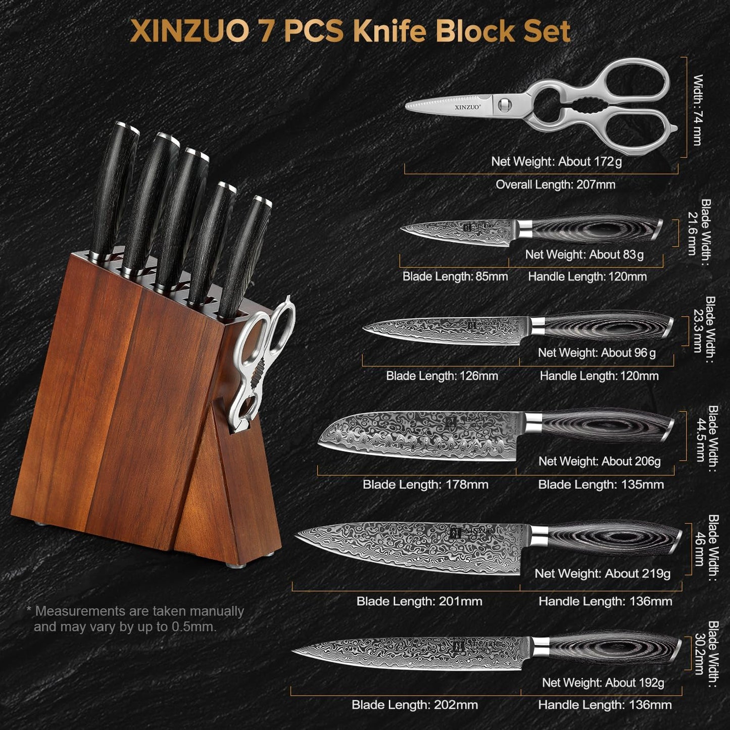 Paring kitchen Knife, 5 Inch Super Sharp Damascus Steel Petty Knife, Fruit Knife, Pakkawood Handle, Gift Box