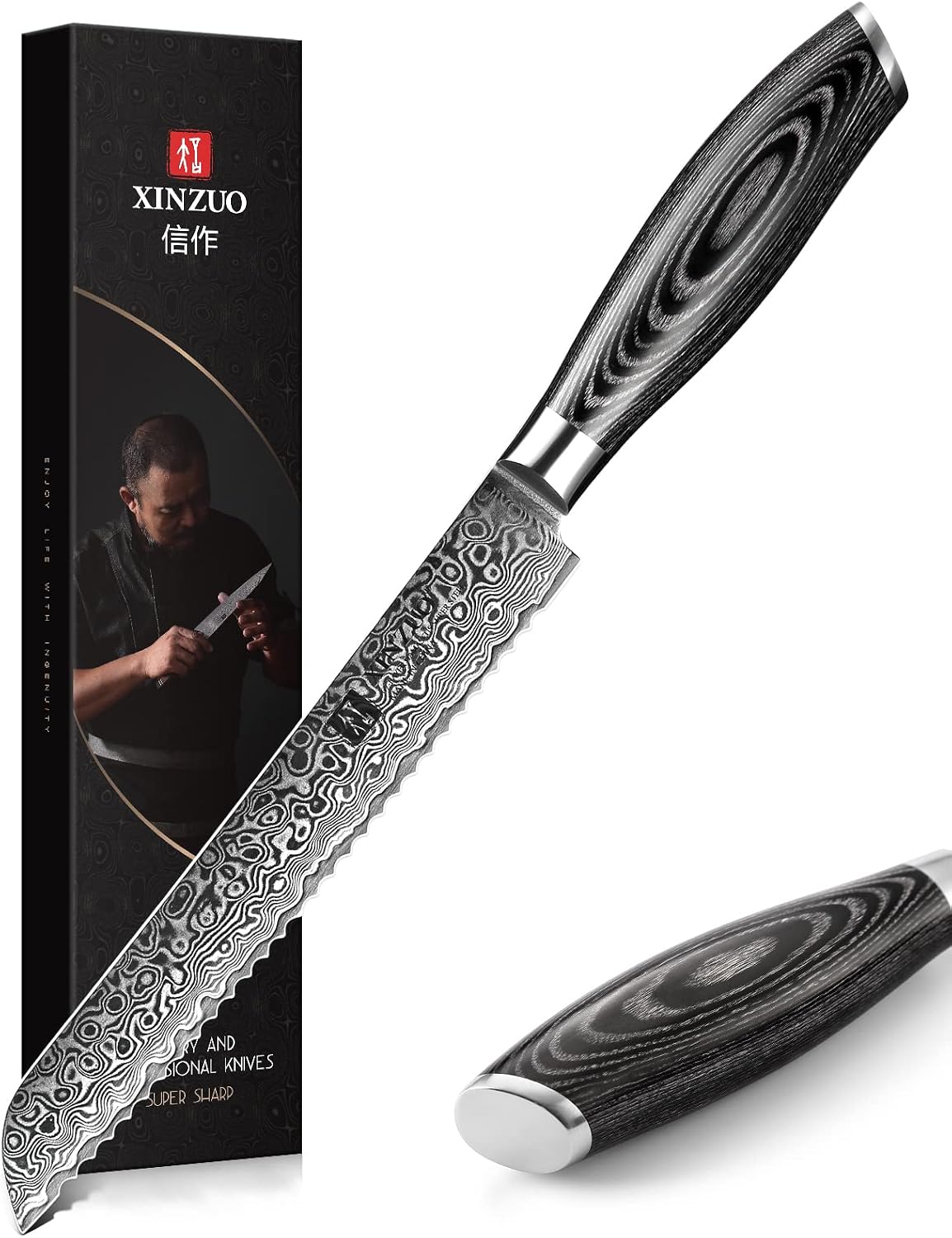 Paring kitchen Knife, 5 Inch Super Sharp Damascus Steel Petty Knife, Fruit Knife, Pakkawood Handle, Gift Box