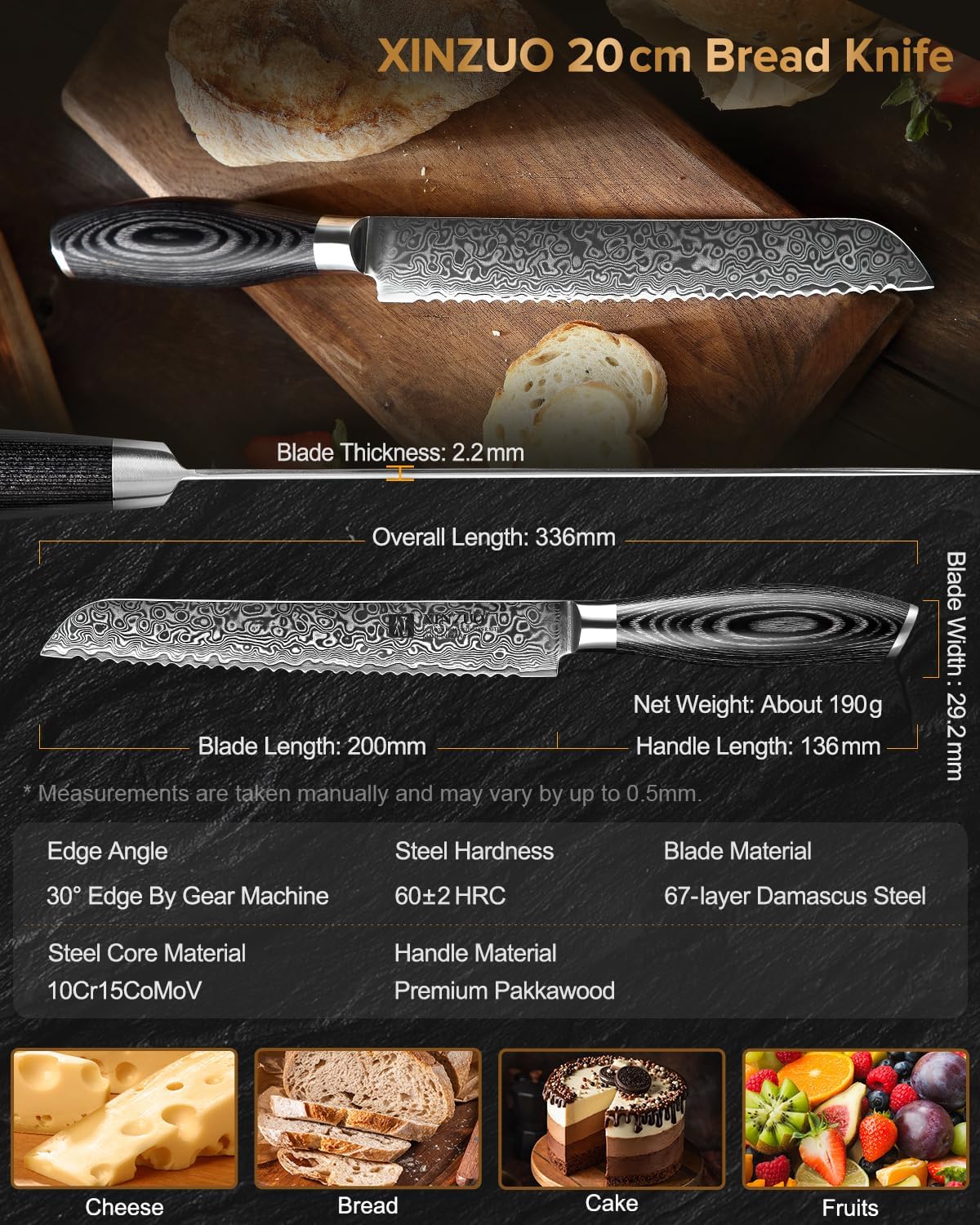 Paring kitchen Knife, 5 Inch Super Sharp Damascus Steel Petty Knife, Fruit Knife, Pakkawood Handle, Gift Box