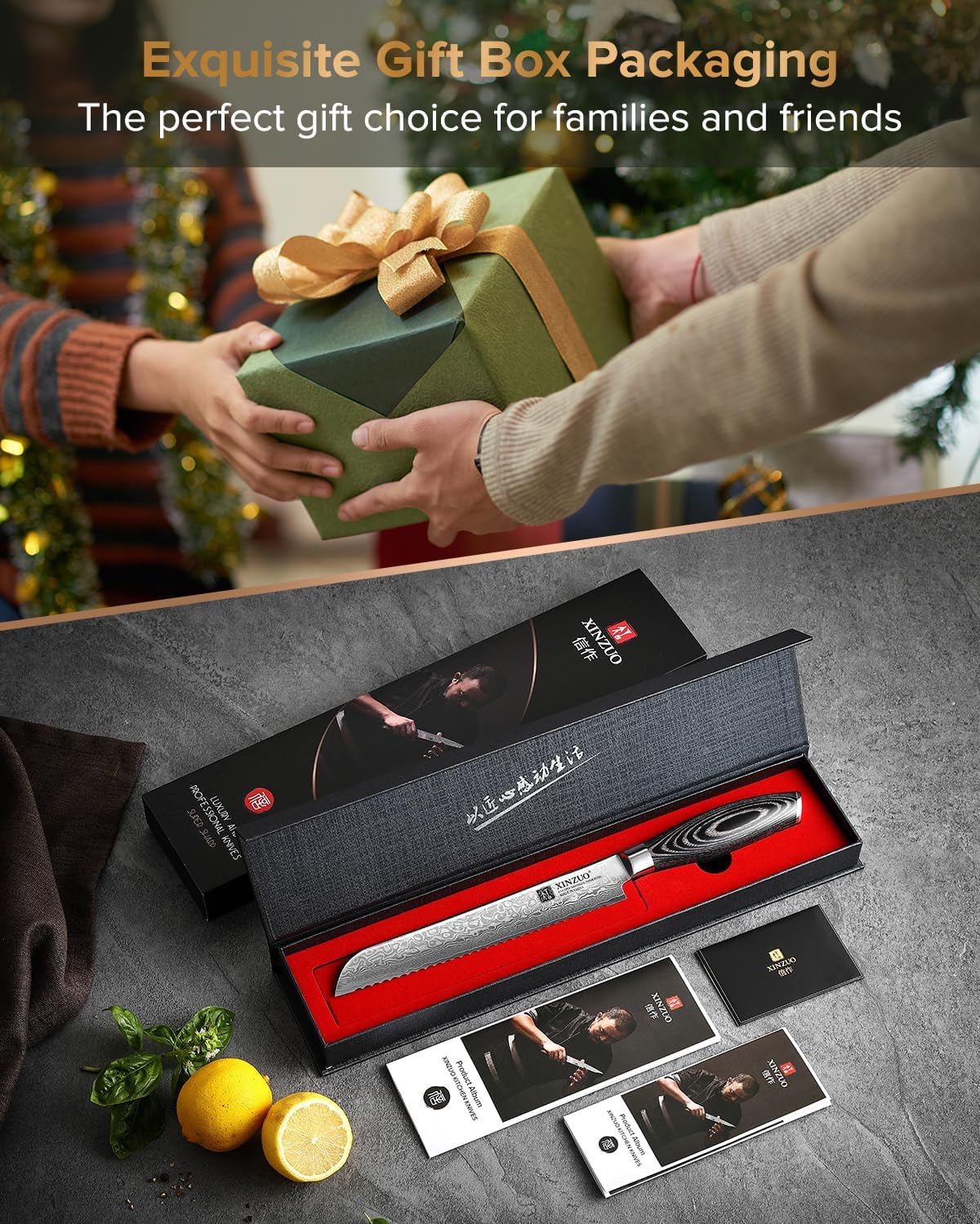 Paring kitchen Knife, 5 Inch Super Sharp Damascus Steel Petty Knife, Fruit Knife, Pakkawood Handle, Gift Box