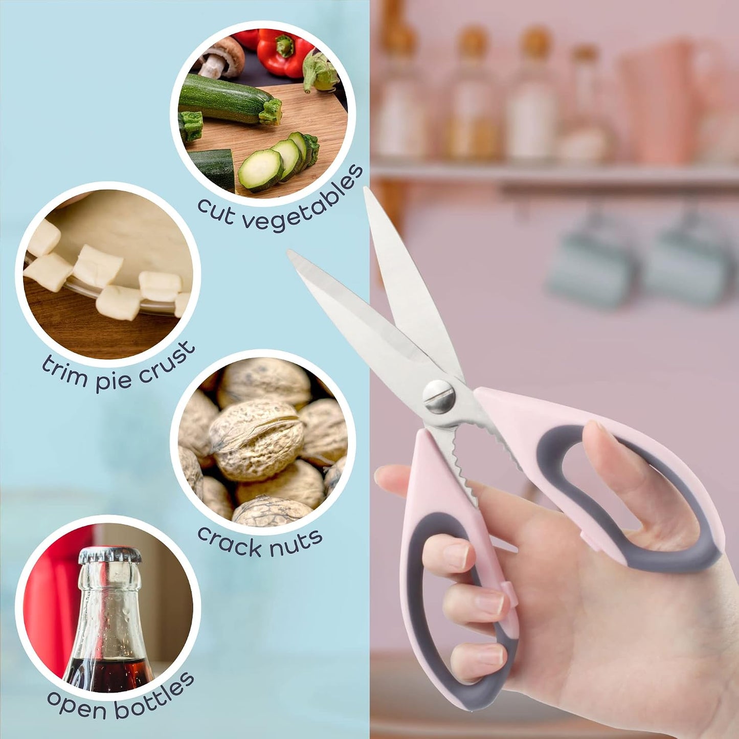Premium Kitchen Shears - Pink Salt - 1 Scissor