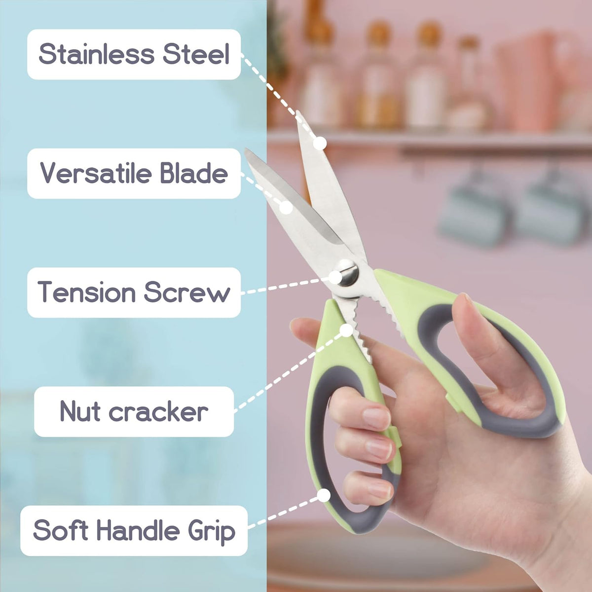Premium Kitchen Shears - Pink Salt - 1 Scissor