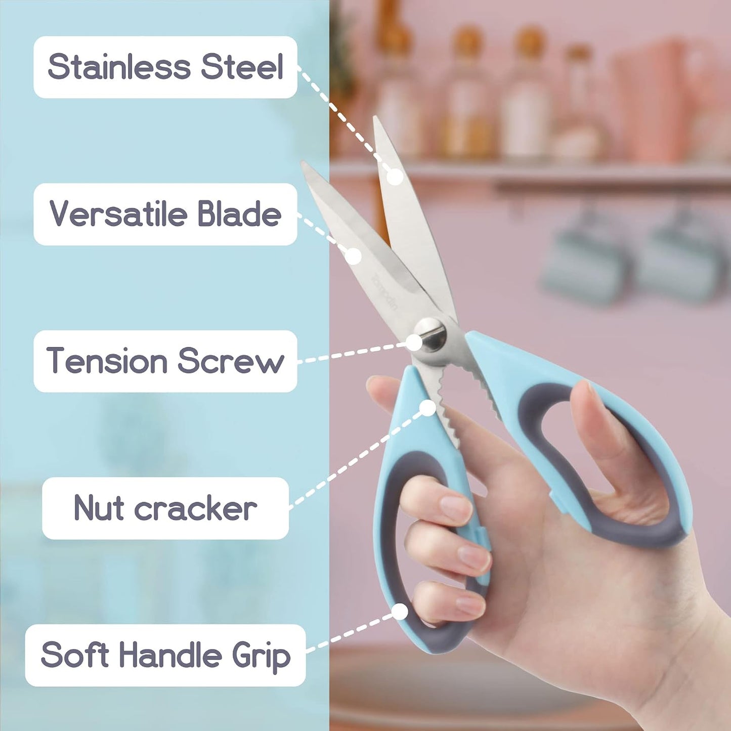 Premium Kitchen Shears - Pink Salt - 1 Scissor