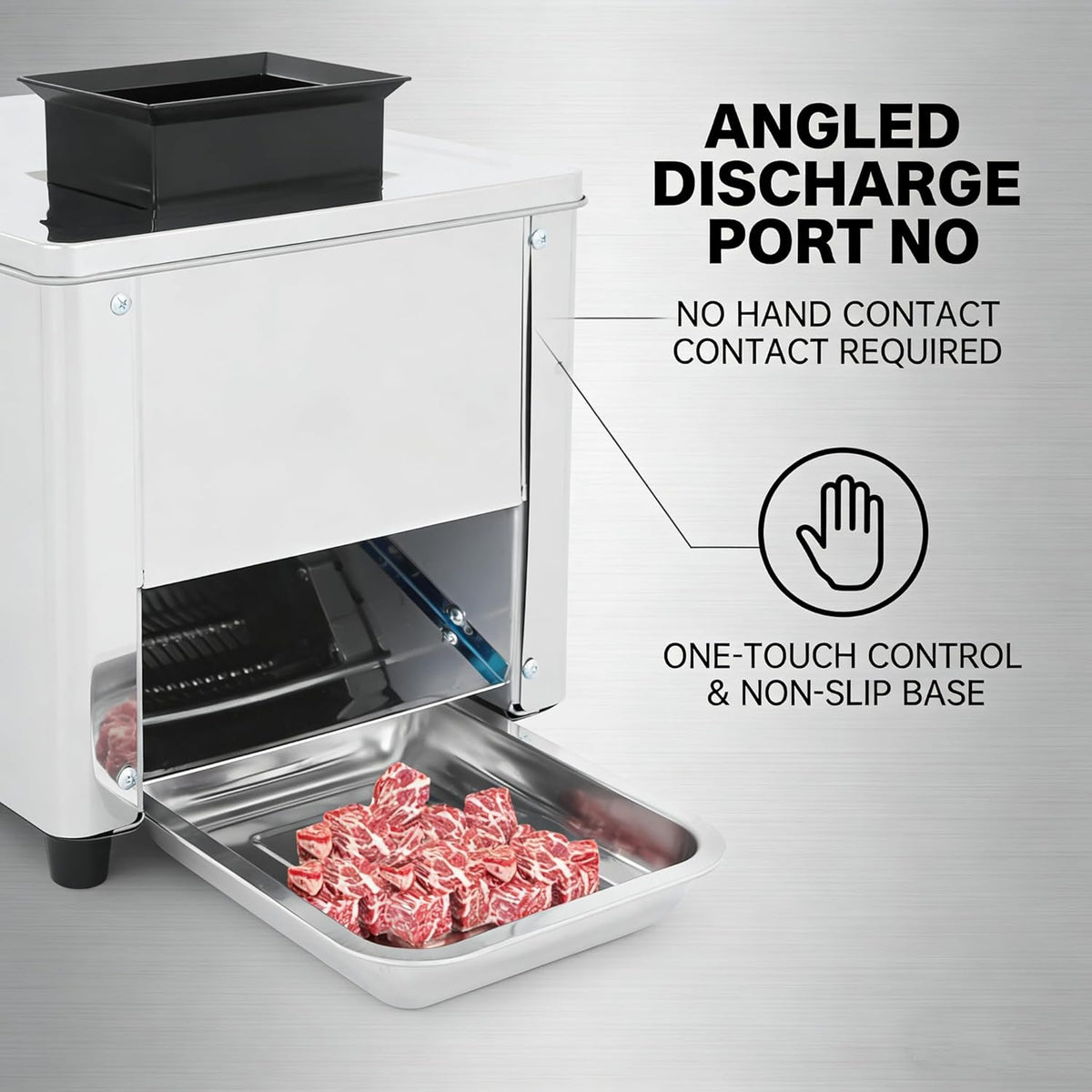 850W Stainless Steel Meat Cutter Machine, 7mm Electric Meat Slicer & Shredder, 330lbs/h Commercial Automatic Jerky Slicer with US Plug, for Beef, Chicken, Vegetable, Home, 13.39x13.39x11.81in